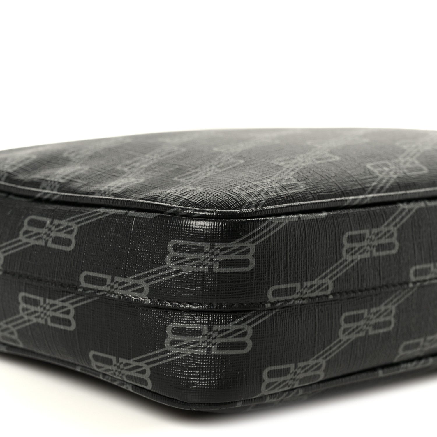 Coated Canvas BB Monogram Medium Signature Camera Bag Black Grey