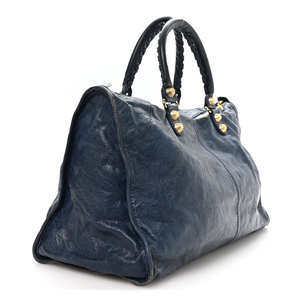 Agneau Giant 12 Gold Hardware Work Bleu Mineral