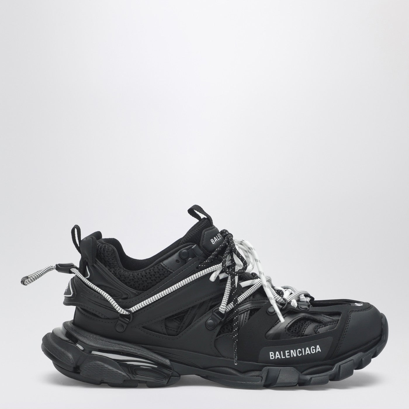 Balenciaga Low Track Sneakers In Black And White Men