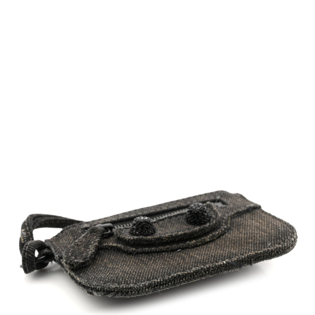 Denim Crystal Coin Purse Black