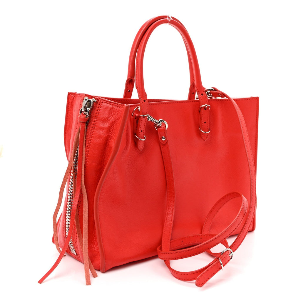 Veau Papier A6 Zip Around Tote Rouge Coquelicot