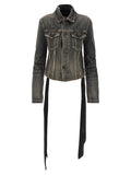 Balenciaga Women's Lace Up Denim Jacket
