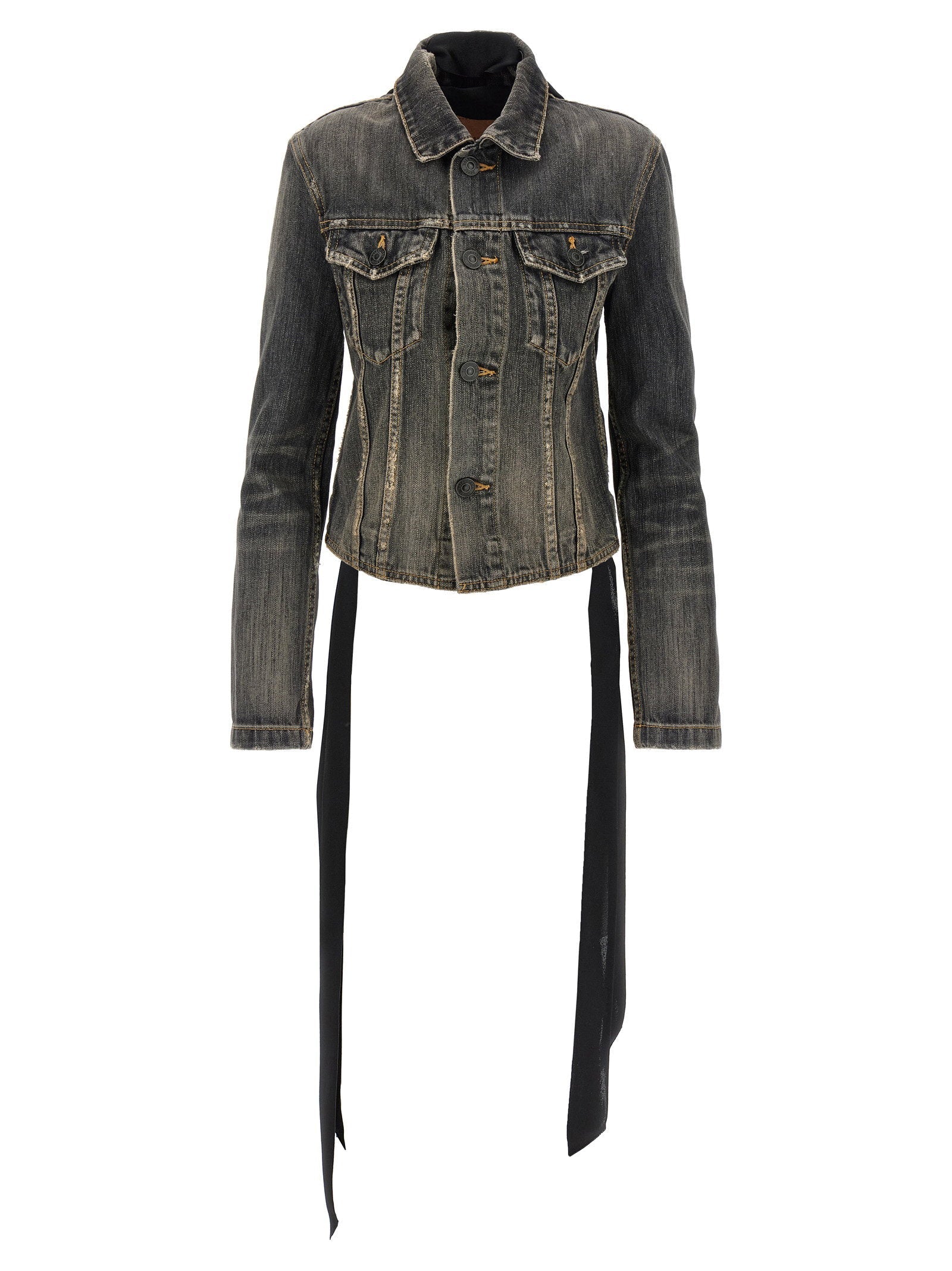 Balenciaga Women's Lace Up Denim Jacket