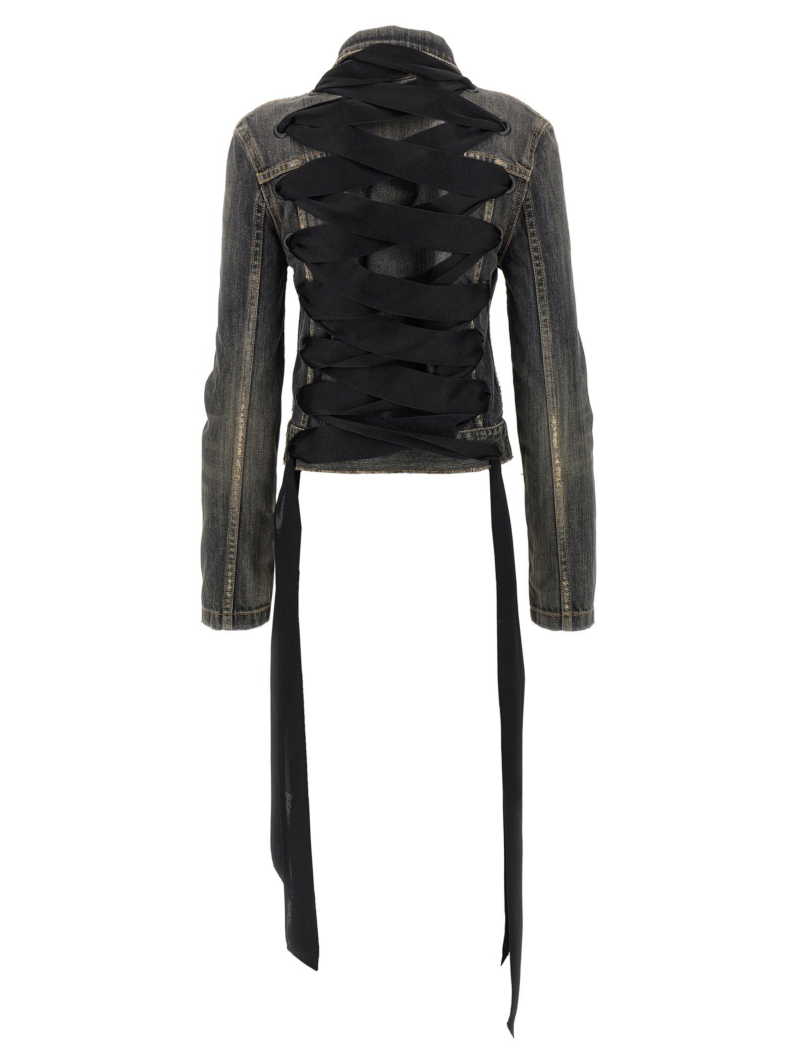 Balenciaga Women's Lace Up Denim Jacket