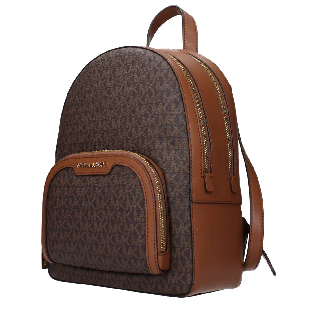 Brown Signature Logo Fabric Backpack
