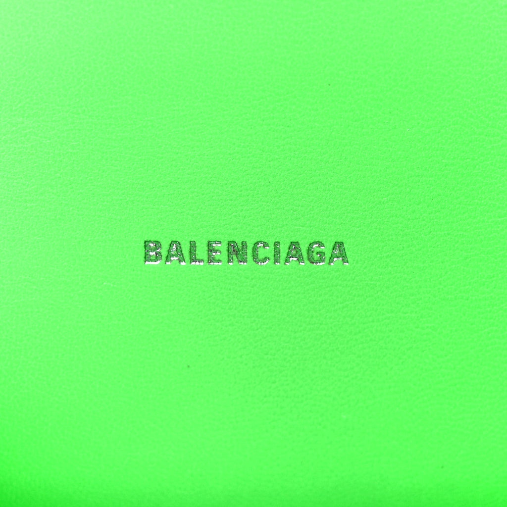 Shiny Box Calfskin Hourglass Top Handle Bag XS Fluo Green