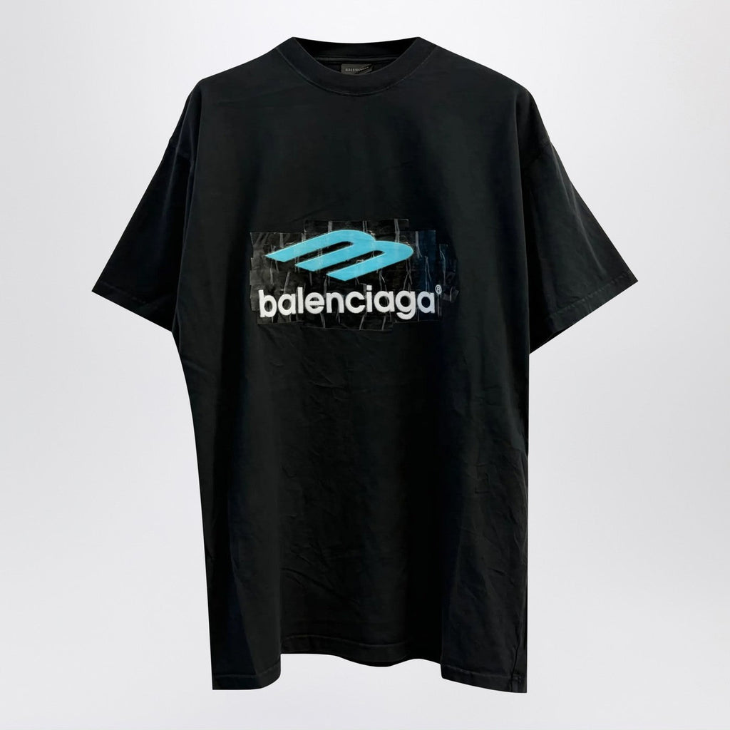 Balenciaga Oversized Washed Black 3B T-Shirt Men