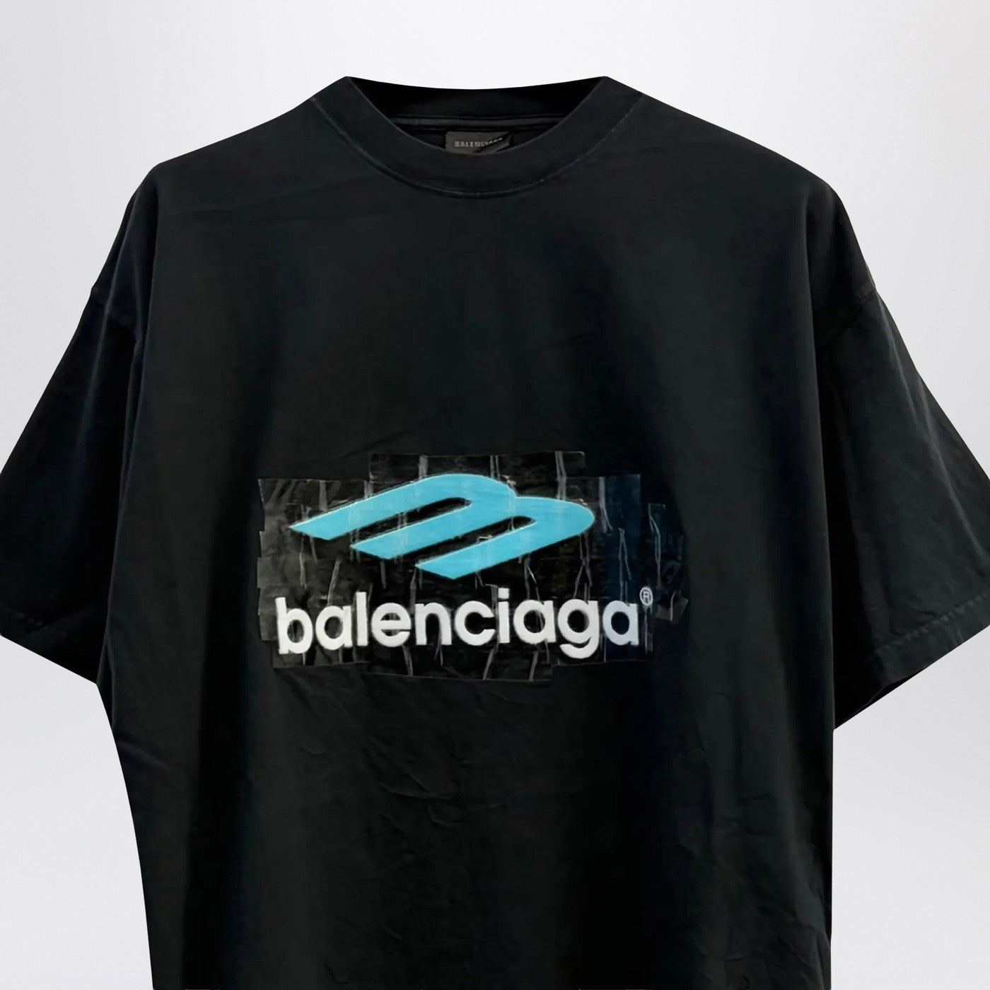 Balenciaga Oversized Washed Black 3B T-Shirt Men
