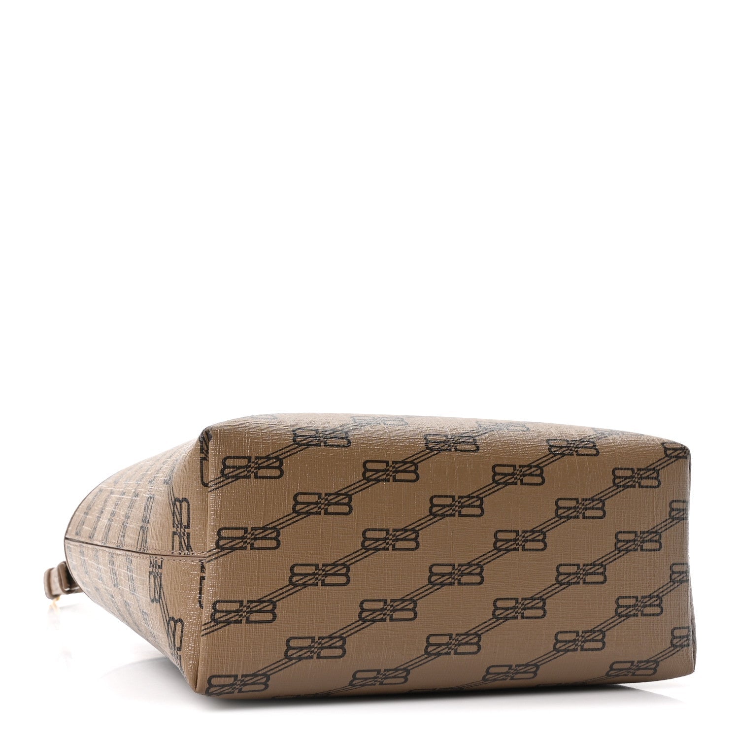 Coated Canvas BB Monogram Small Signature East West Shopper Bag Beige Brown