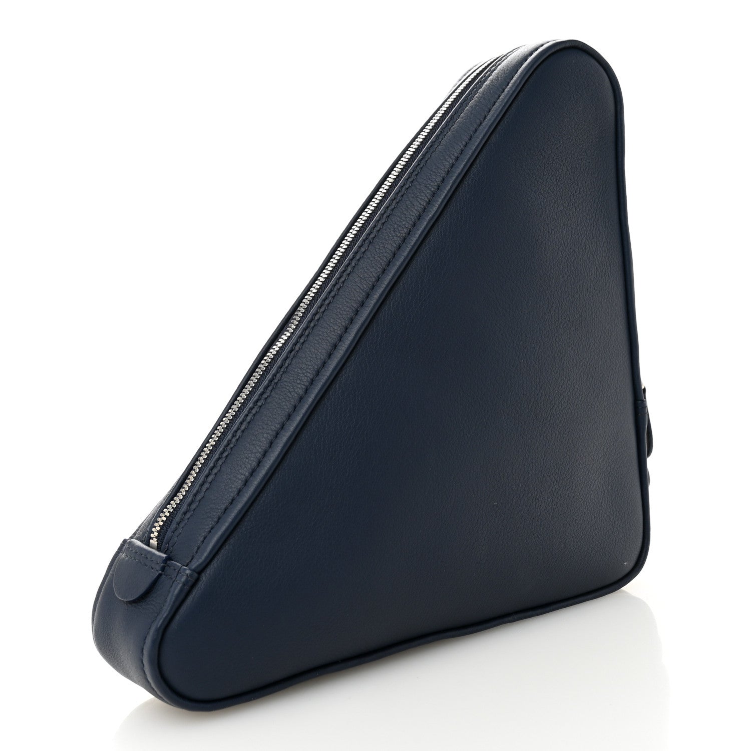 Calfskin Triangle Pouch M Bleu Canopee