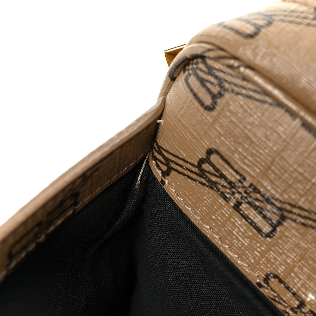 Coated Canvas BB Monogram Medium Signature Camera Bag Beige Brown