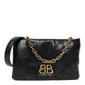 Arena Puffy Monaco Chain Shoulder Bag Black