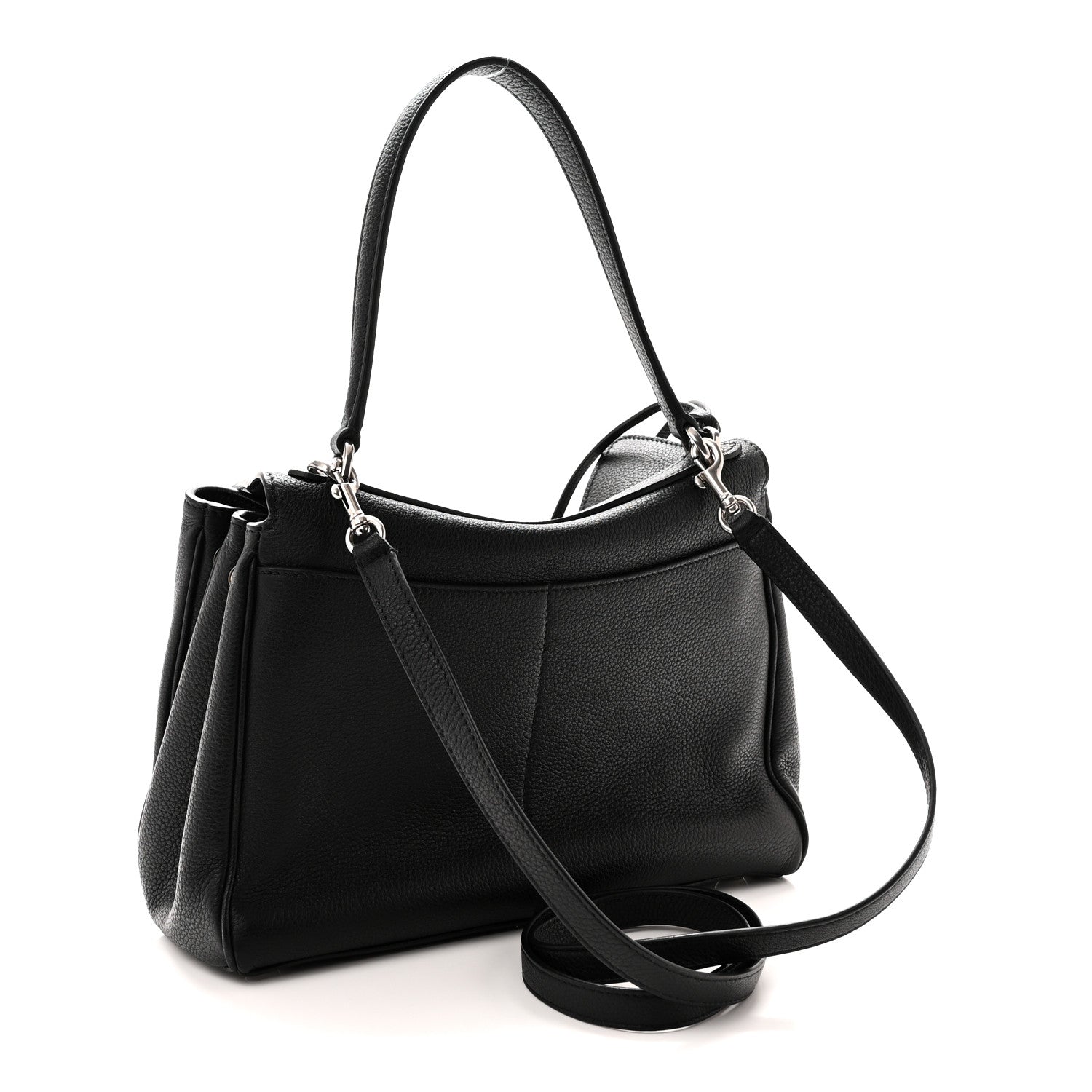 Grained Calfskin Small Rodeo Top Handle Handbag Black
