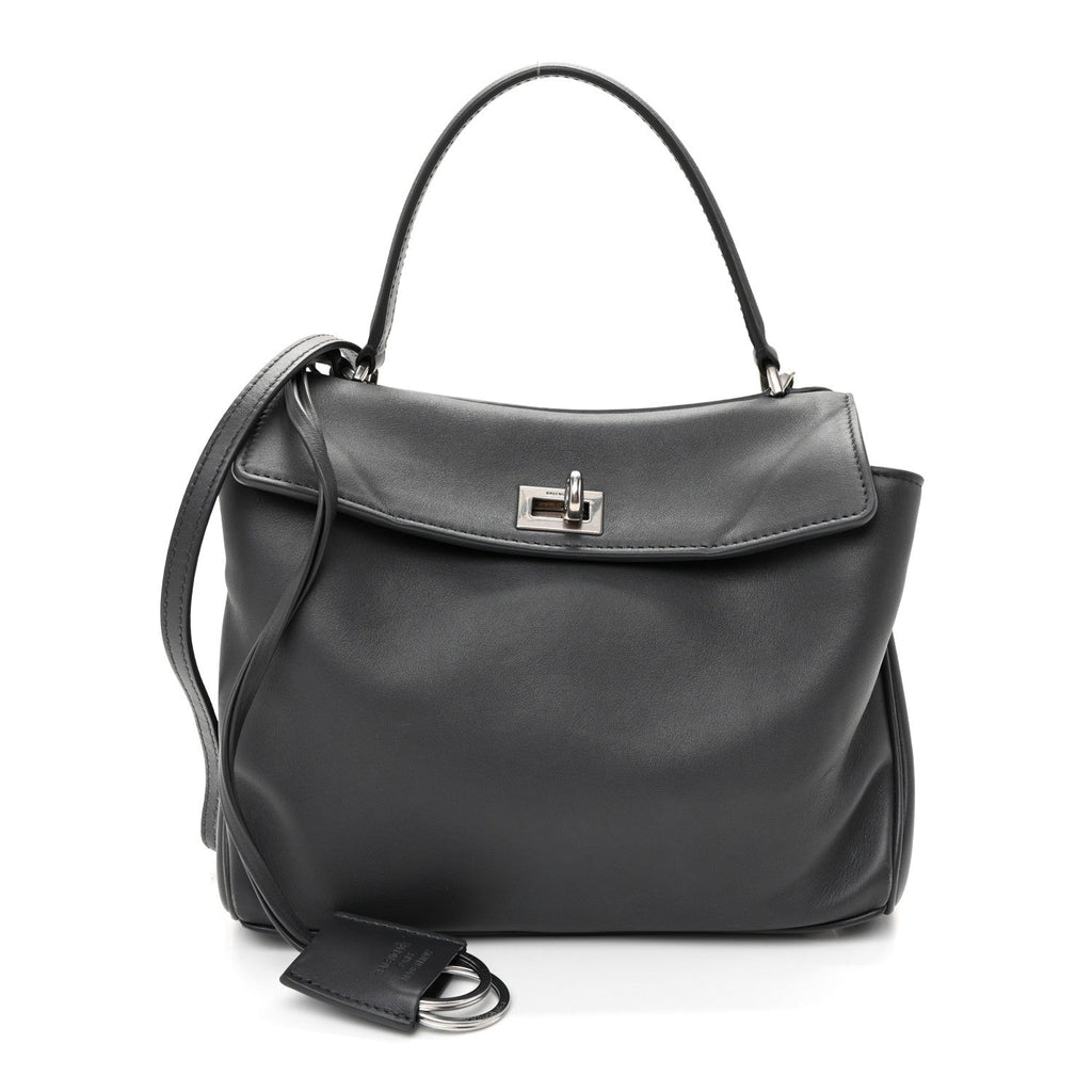 Natural Smooth Calfskin Mini Rodeo Top Handle Handbag Grey