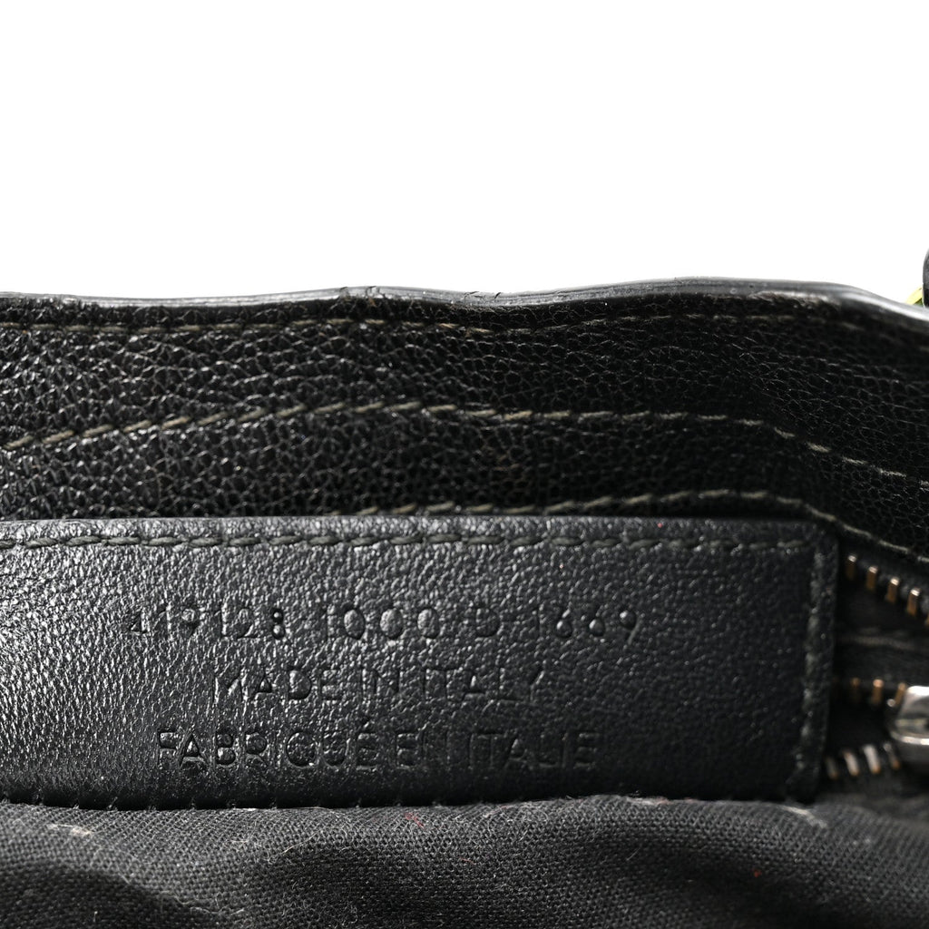 Chevre Gold Metallic Edge Hardware Mini City Black