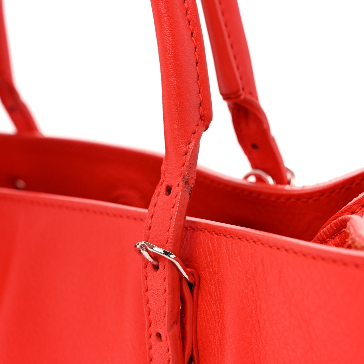 Veau Papier A6 Zip Around Tote Rouge Coquelicot