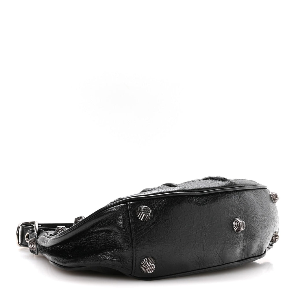 Agneau Arena Small Le Cagole Shoulder Bag Black