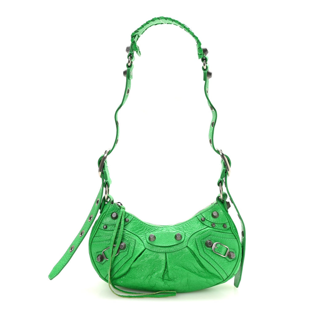 Agneau Arena Le Cagole Shoulder Bag XS Vivid Green