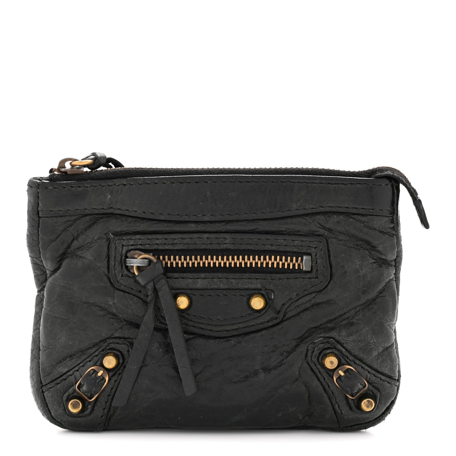 Agneau Classic Hardware M Porte-Monnaie Coin Purse Black