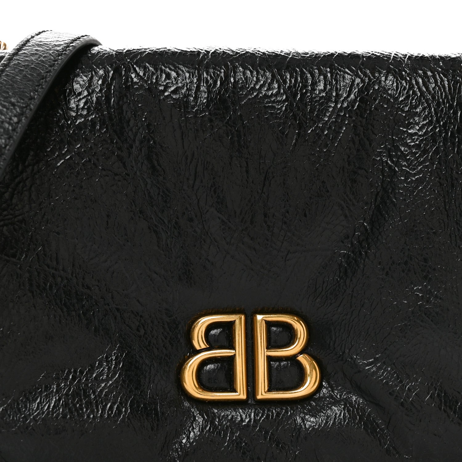 Arena Calfskin Puffy Monaco Chain Shoulder Bag  Black