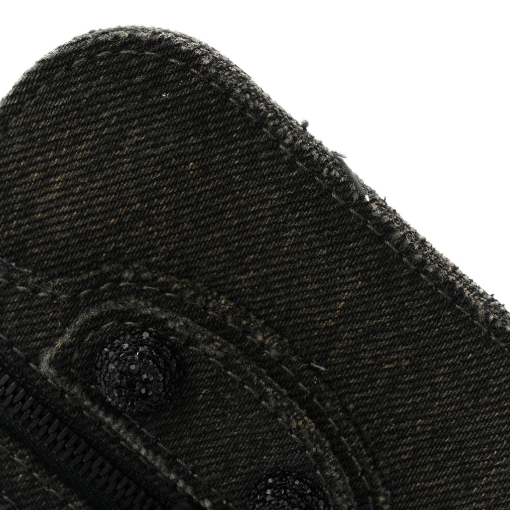 Denim Crystal Coin Purse Black
