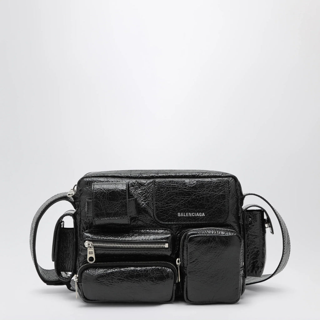 Balenciaga - Superbusy camera bag in black Arena lambskin