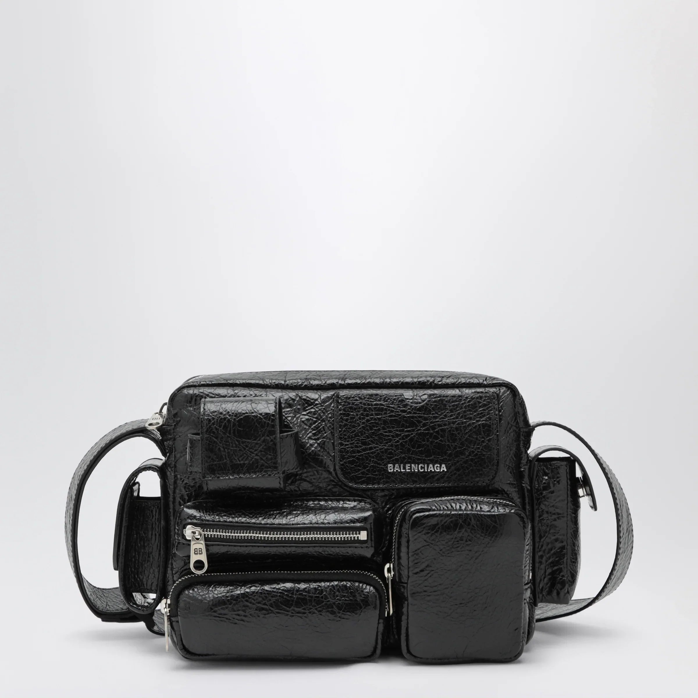 Balenciaga - Superbusy camera bag in black Arena lambskin