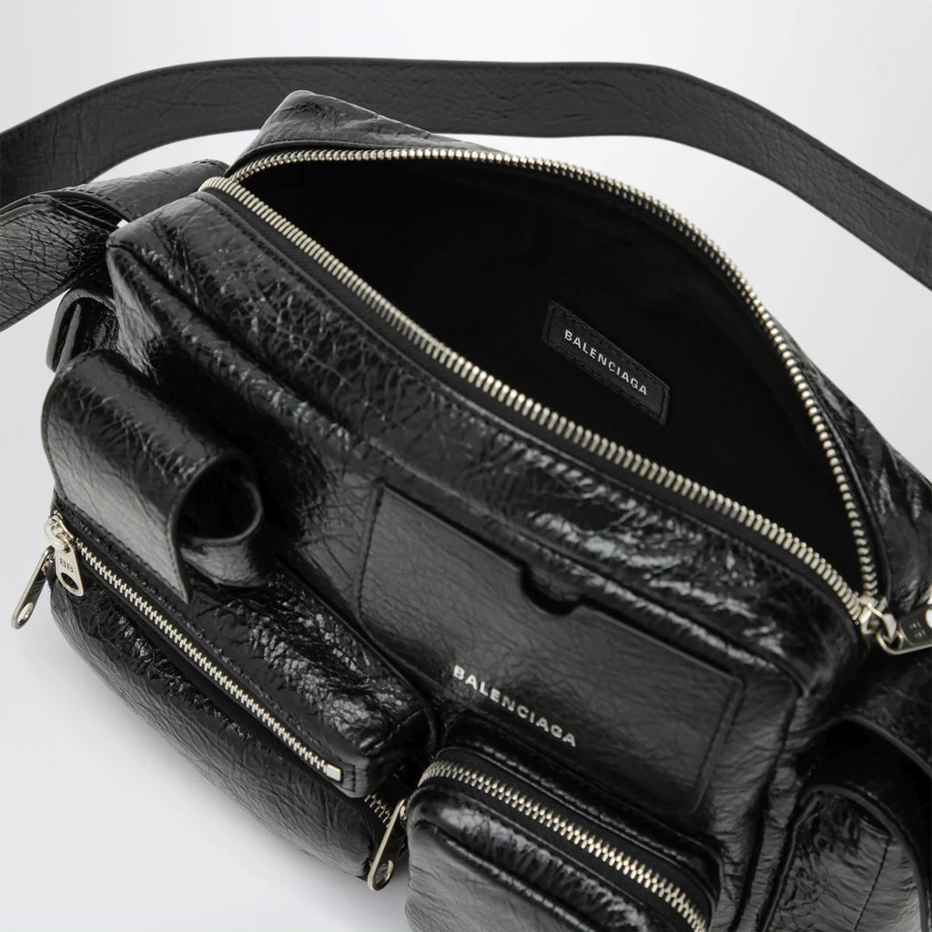 Balenciaga - Superbusy camera bag in black Arena lambskin