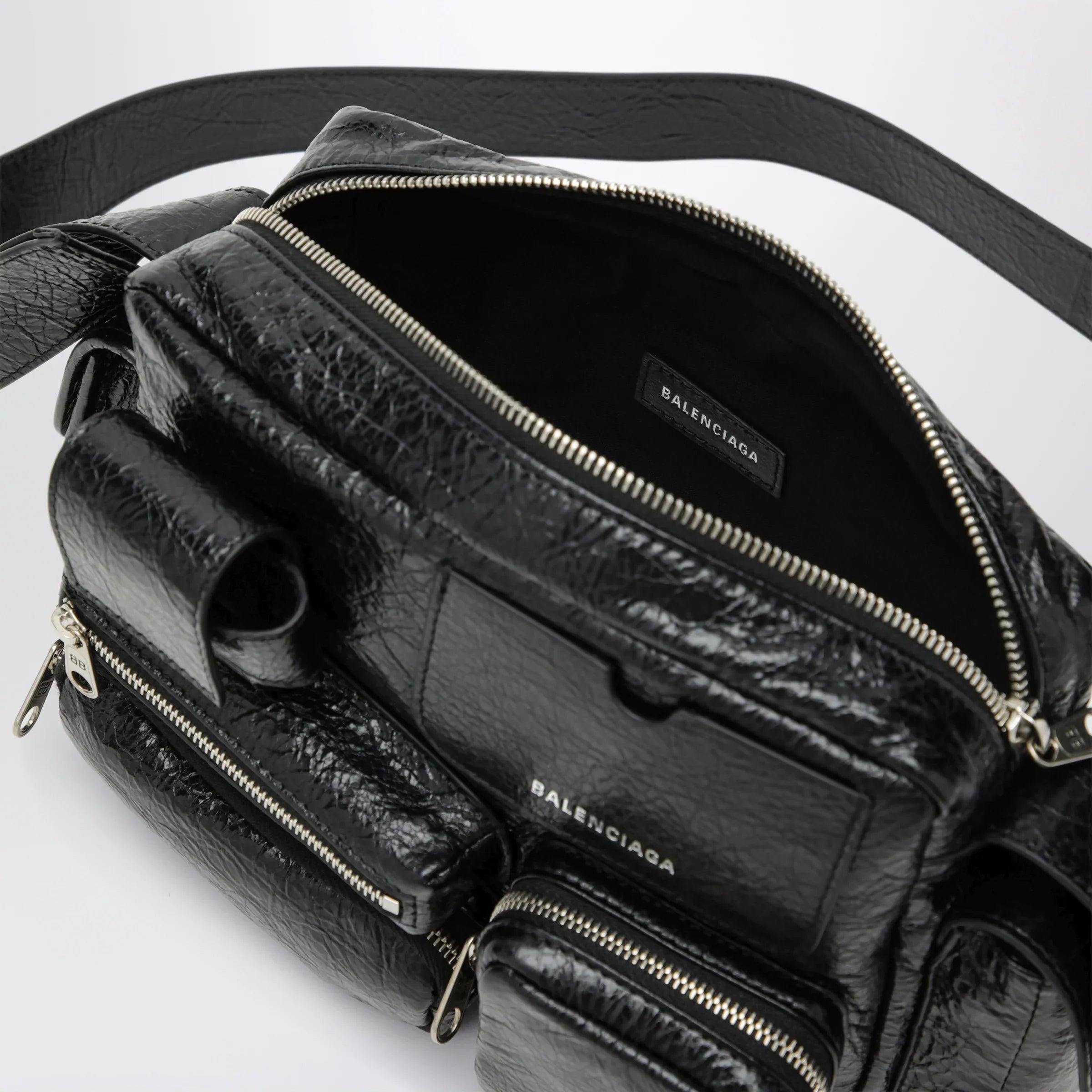Balenciaga - Superbusy camera bag in black Arena lambskin