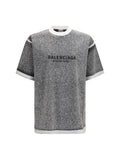 Balenciaga Oversized Mélange T-shirt Black Men