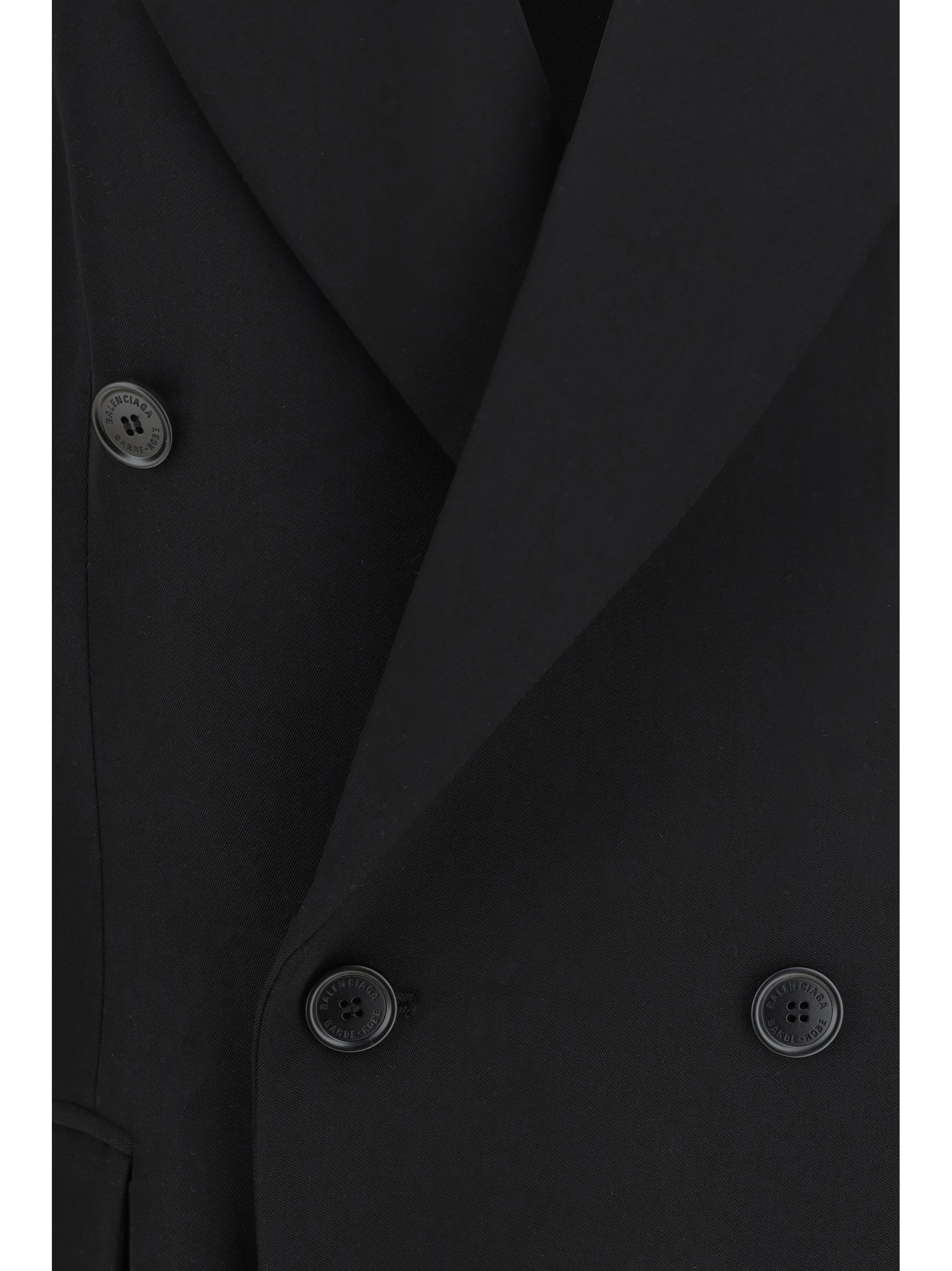 Balenciaga Wool Blazer Jacket Black Women