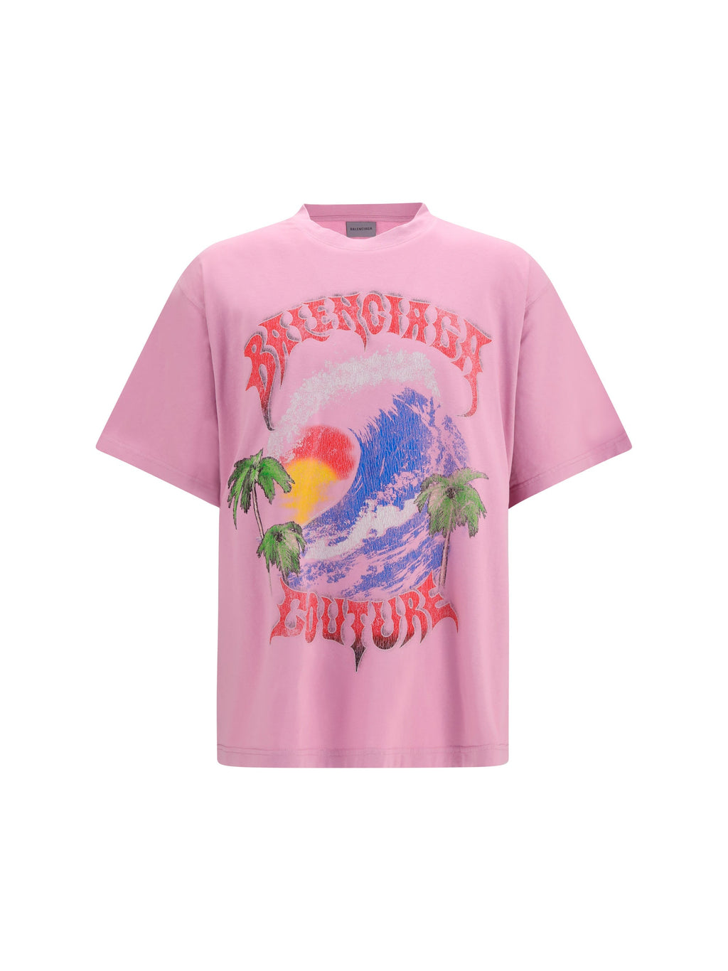 Balenciaga Vintage Surfer Oversized T-shirt Old Pink women