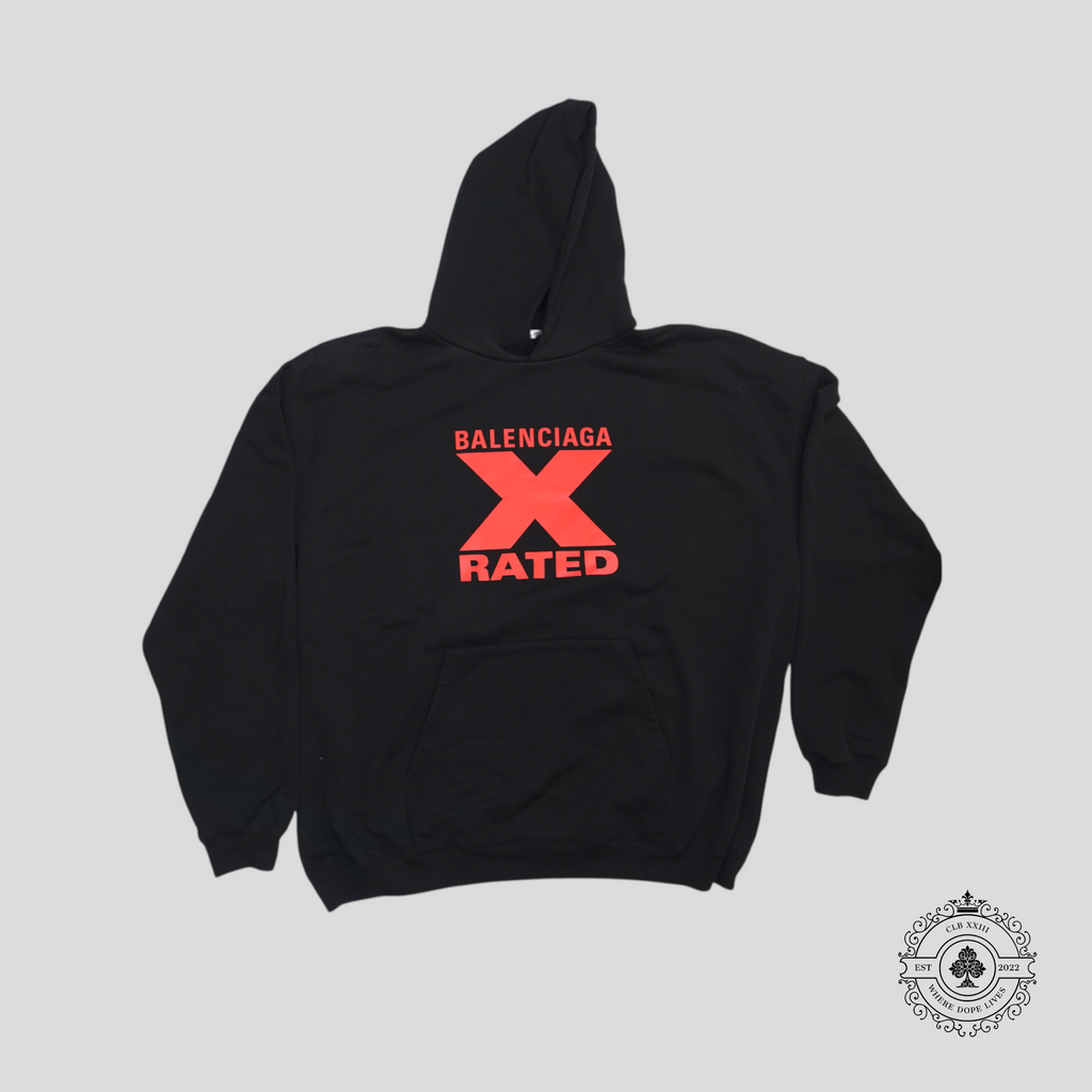 Balenciaga Oversized X Rated Hoodie in Black