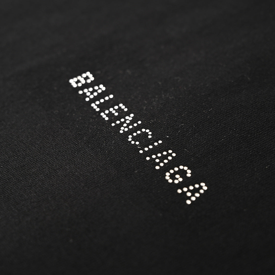 Balenciaga Short-Sleeve T-Shirt with Front and Back Rhinestone Embellishments