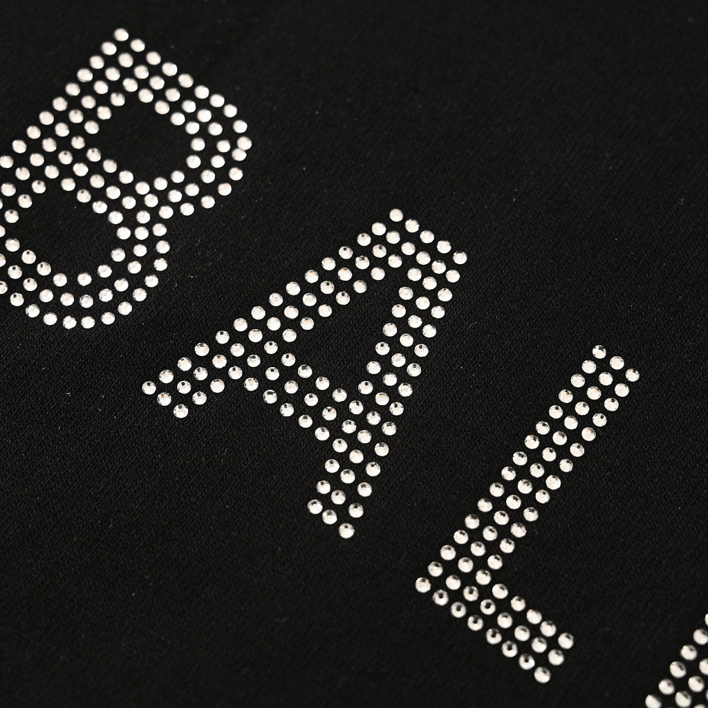 Balenciaga Short-Sleeve T-Shirt with Front and Back Rhinestone Embellishments
