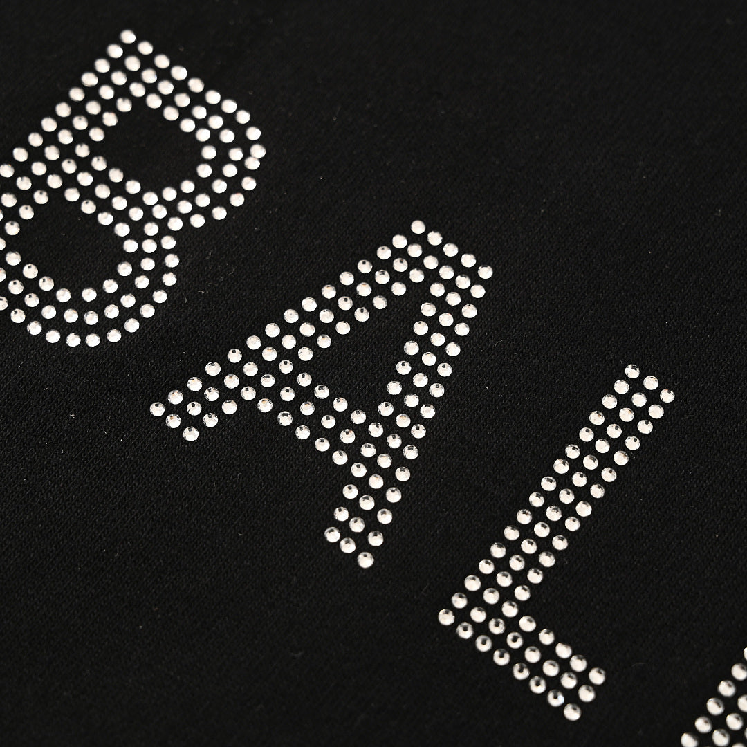 Balenciaga Short-Sleeve T-Shirt with Front and Back Rhinestone Embellishments