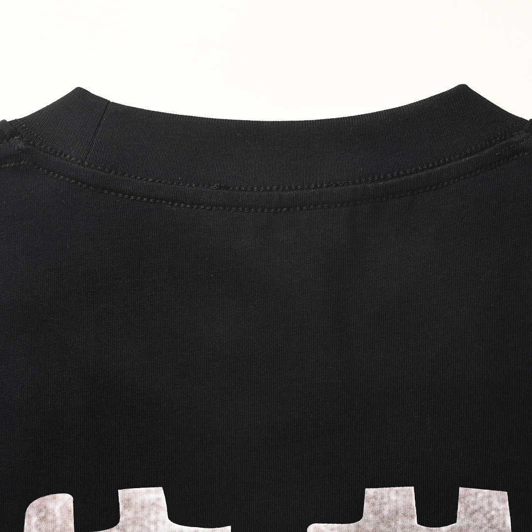 BALENCIAGA Distressed Double-B & Bitcoin Print Short-Sleeve T-Shirt