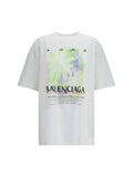 Balenciaga Printed Cotton T-shirt Full White