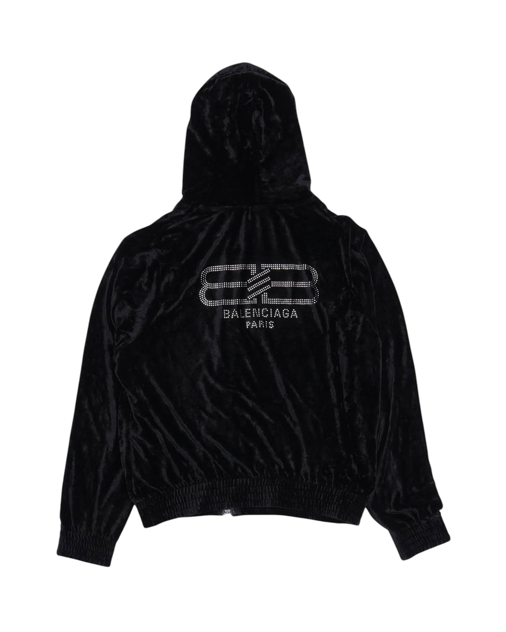 Balenciaga Velour Hoodie Rhinestone "Black"