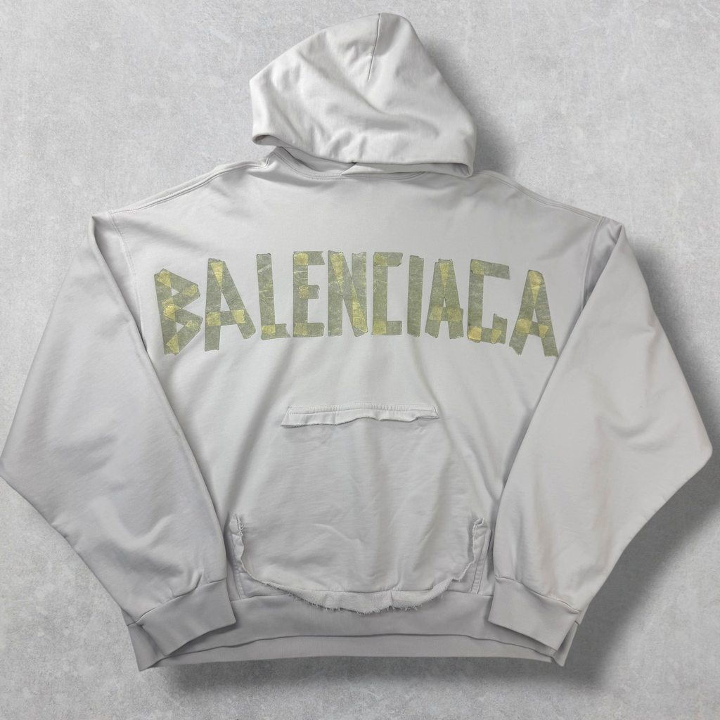 Balenciaga Tape Type Ripped Pocket Oversized Hoodie XS (L) Women