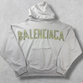 Balenciaga Tape Type Ripped Pocket Oversized Hoodie XS (L) Women
