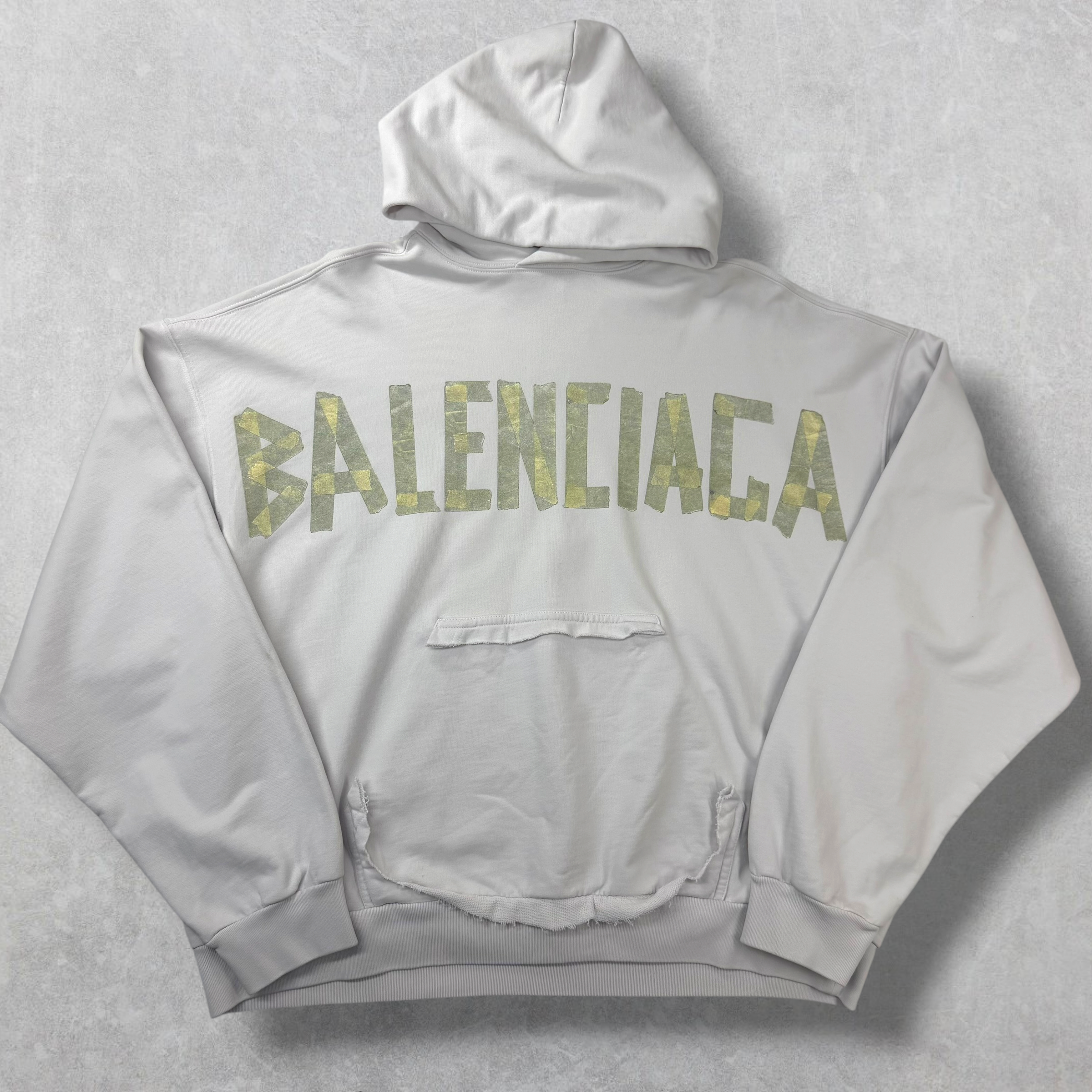 Balenciaga Tape Type Ripped Pocket Oversized Hoodie XS (L) Women