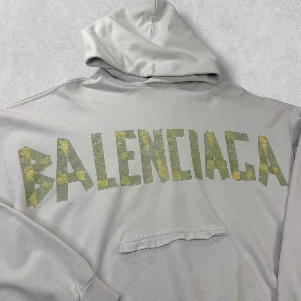 Balenciaga Tape Type Ripped Pocket Oversized Hoodie XS (L) Women