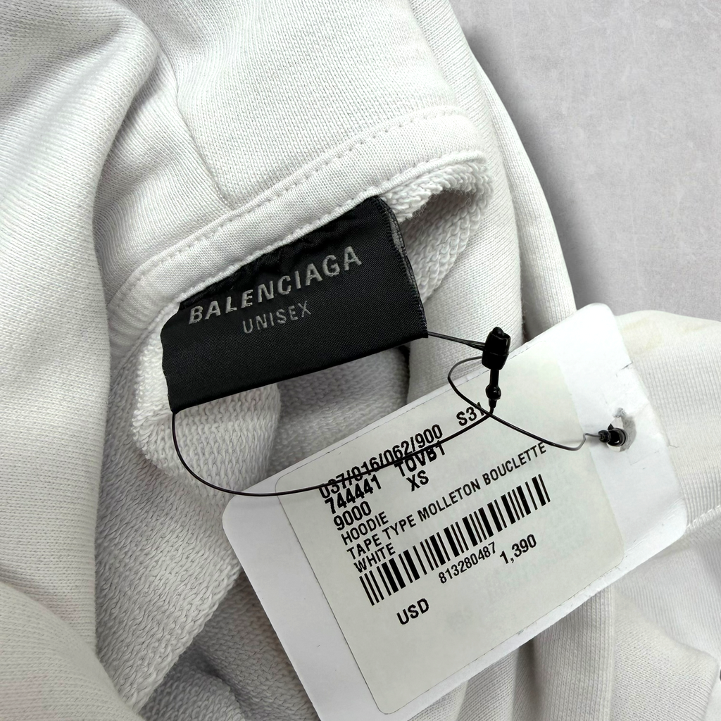 Balenciaga Tape Type Ripped Pocket Oversized Hoodie XS (L) Women