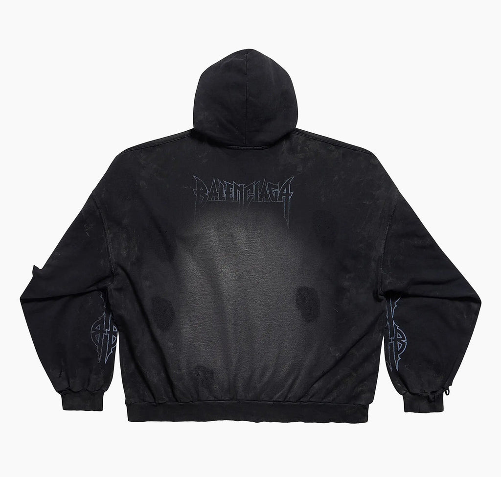 Balenciaga Paris Moon No Pocket Dirty Oversized Hoodie