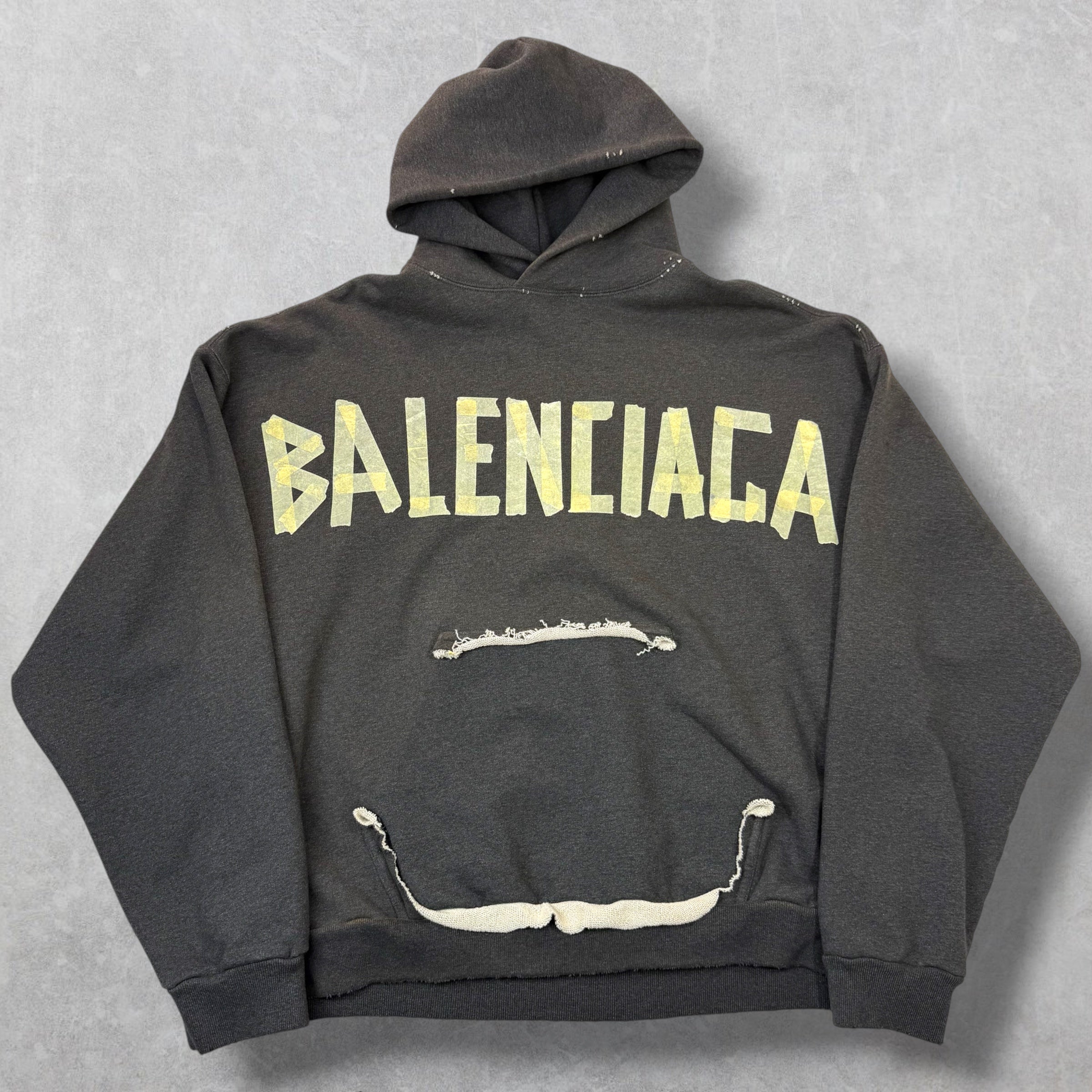Balenciaga Tape Type Ripped Hoodie S (L) Women
