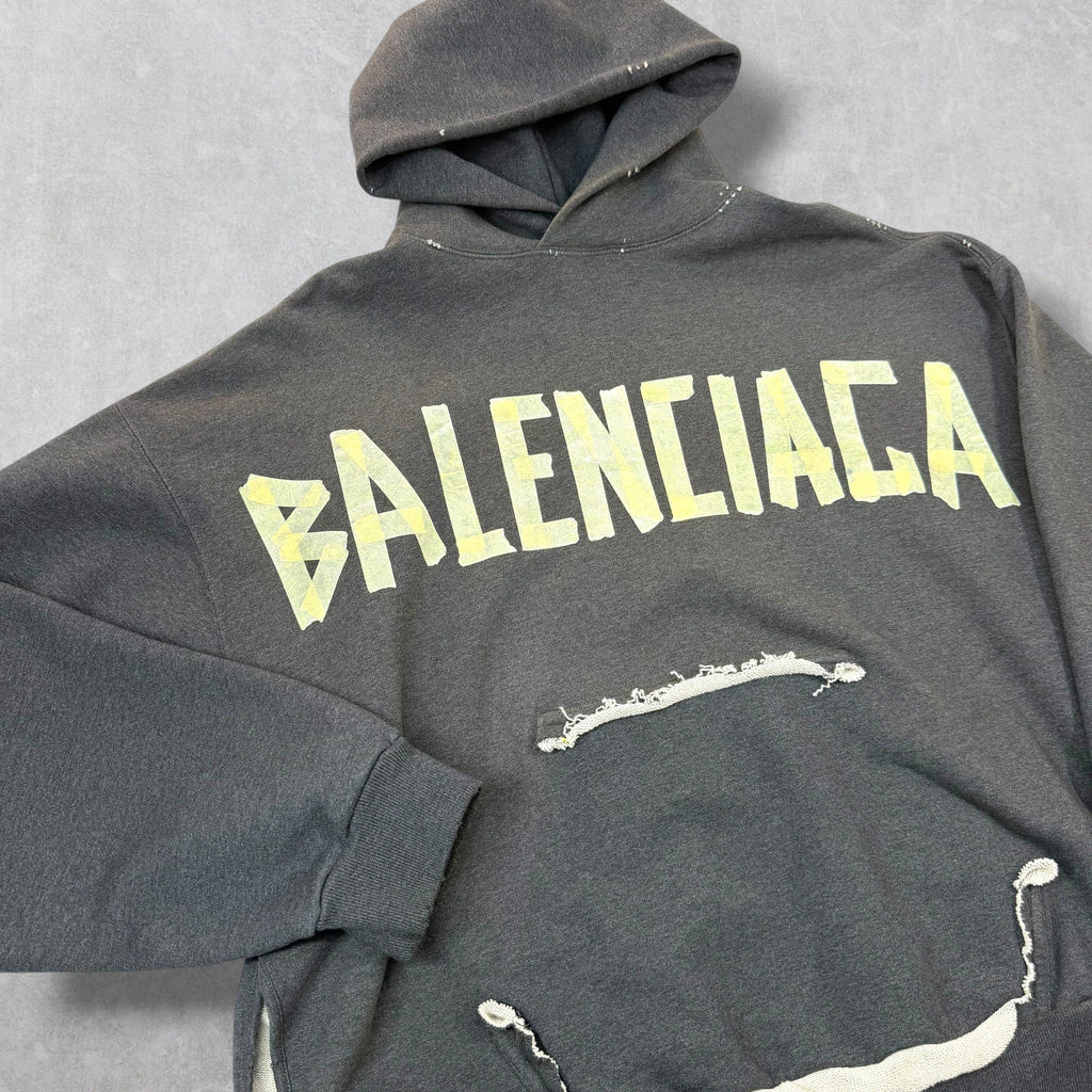 Balenciaga Tape Type Ripped Hoodie S (L) Women