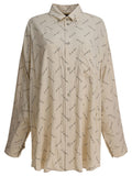 Balenciaga Oversized Shirt With Logo Beige