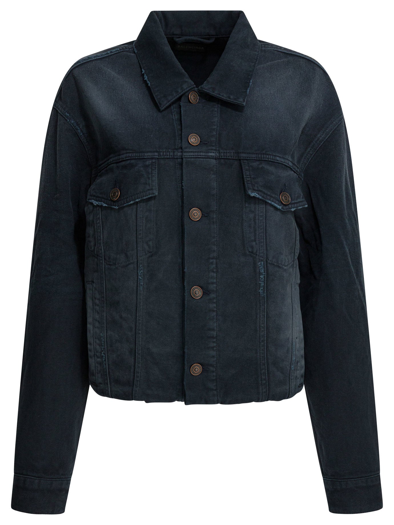 Balenciaga Denim Jacket Old Effect Blue Women