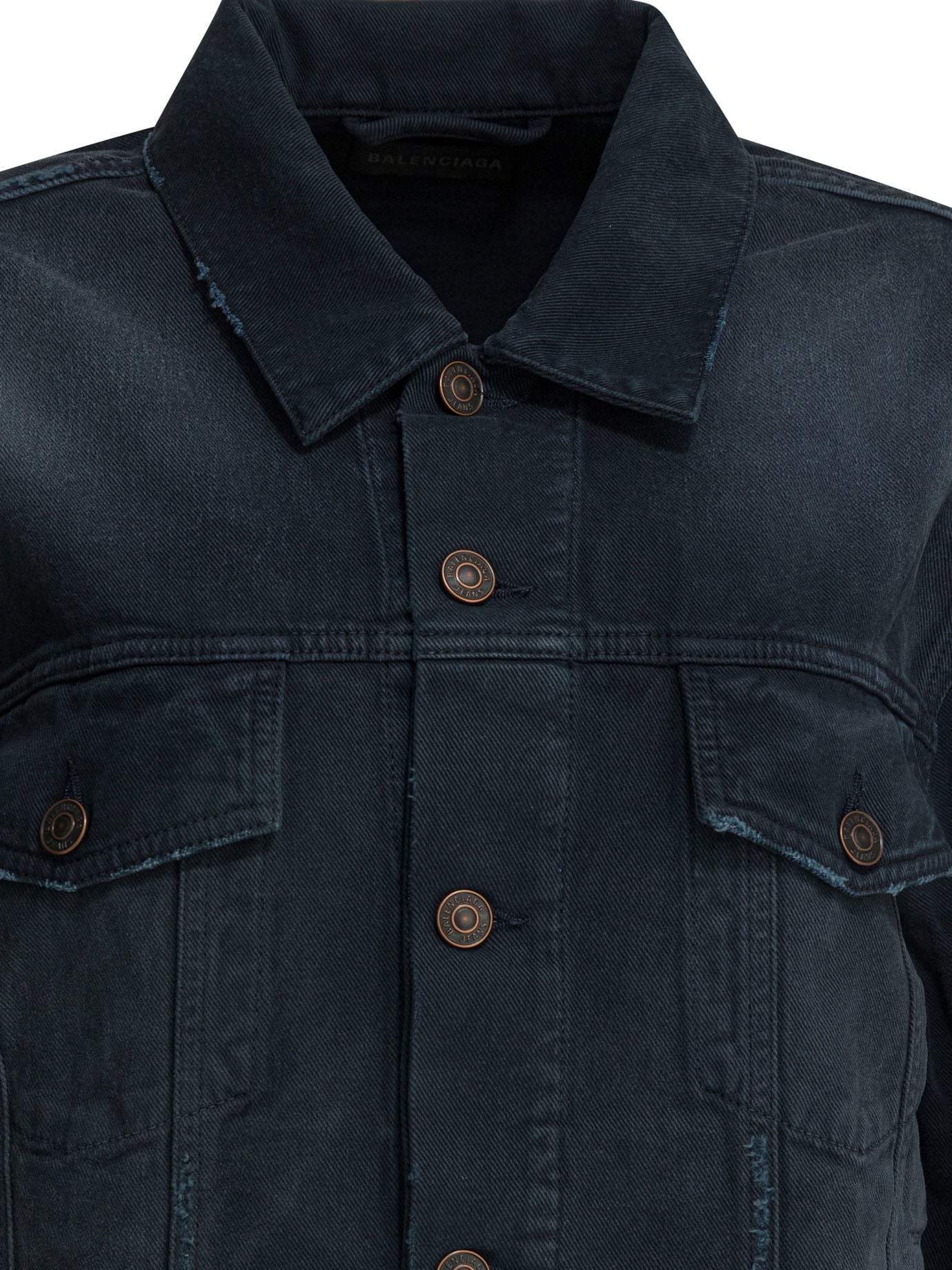 Balenciaga Denim Jacket Old Effect Blue Women